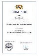Urkunde Harald Hess